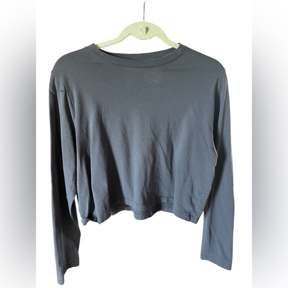 Madewell Softfade Cotton Cropped Long Sleeve Tee Gray M  Normcore - Picture 2 of 4